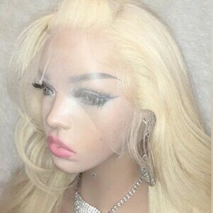 13x6 Hand Tied Golden Blonde Lace Front Wig 24 in